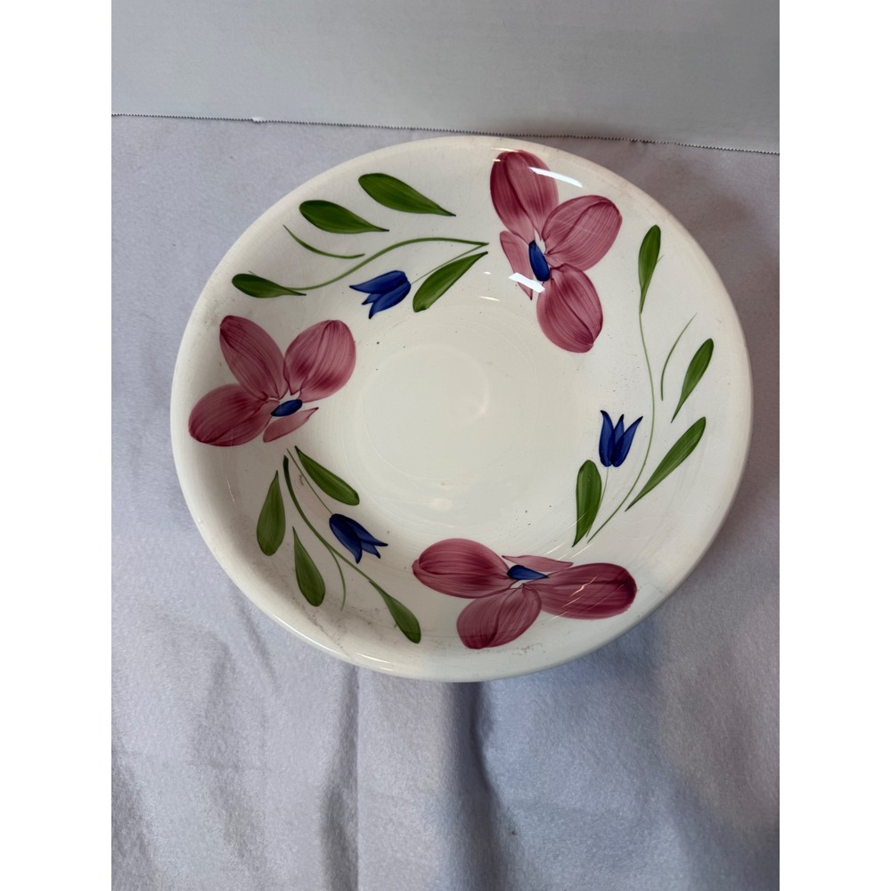 Maxam Pasta Bowl Large White Pre-Owned Floral Hand Painted Made in Italy